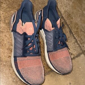 adidas Navy & Coral Knit Lace-Up Sneakers